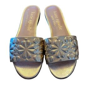 Kate Spade Emmie Slide Leather Sandal Pale Gold NEW Size 10